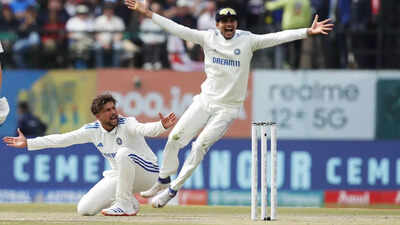 Kuldeep Yadav in action, potentially joining the lineup for the second Test.